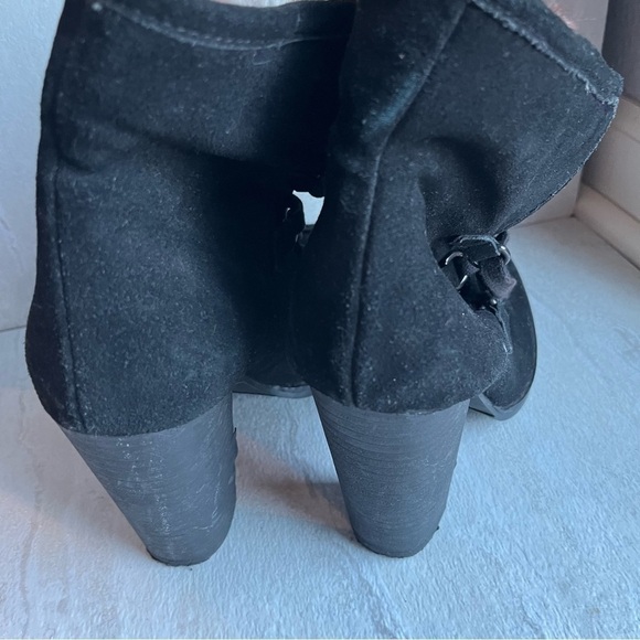 Steve Madden Boots Dash Black Suede Leather Bootie Sizez 6 Fur llined - Picture 7 of 11